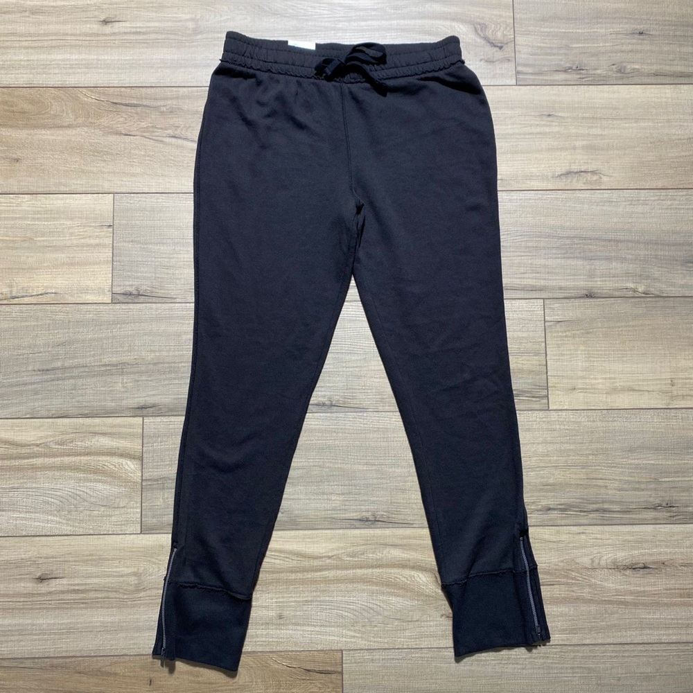 SO Authentic American Heritage Womens‎ Zip Cuff Raw Edge Joggers Size M Black